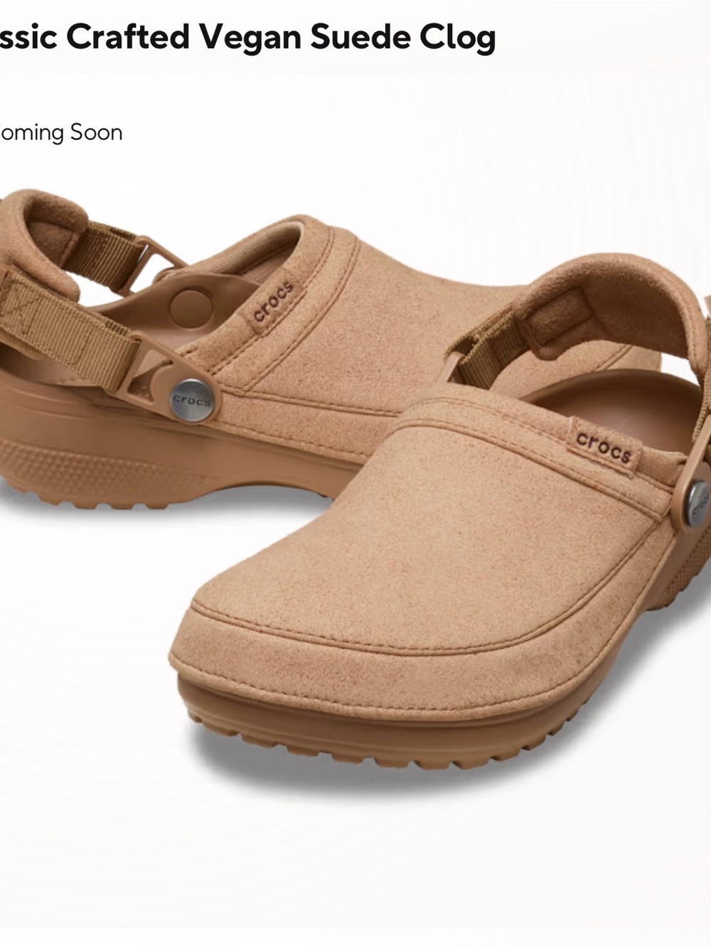 CROCS classic crafted vegan suede clog